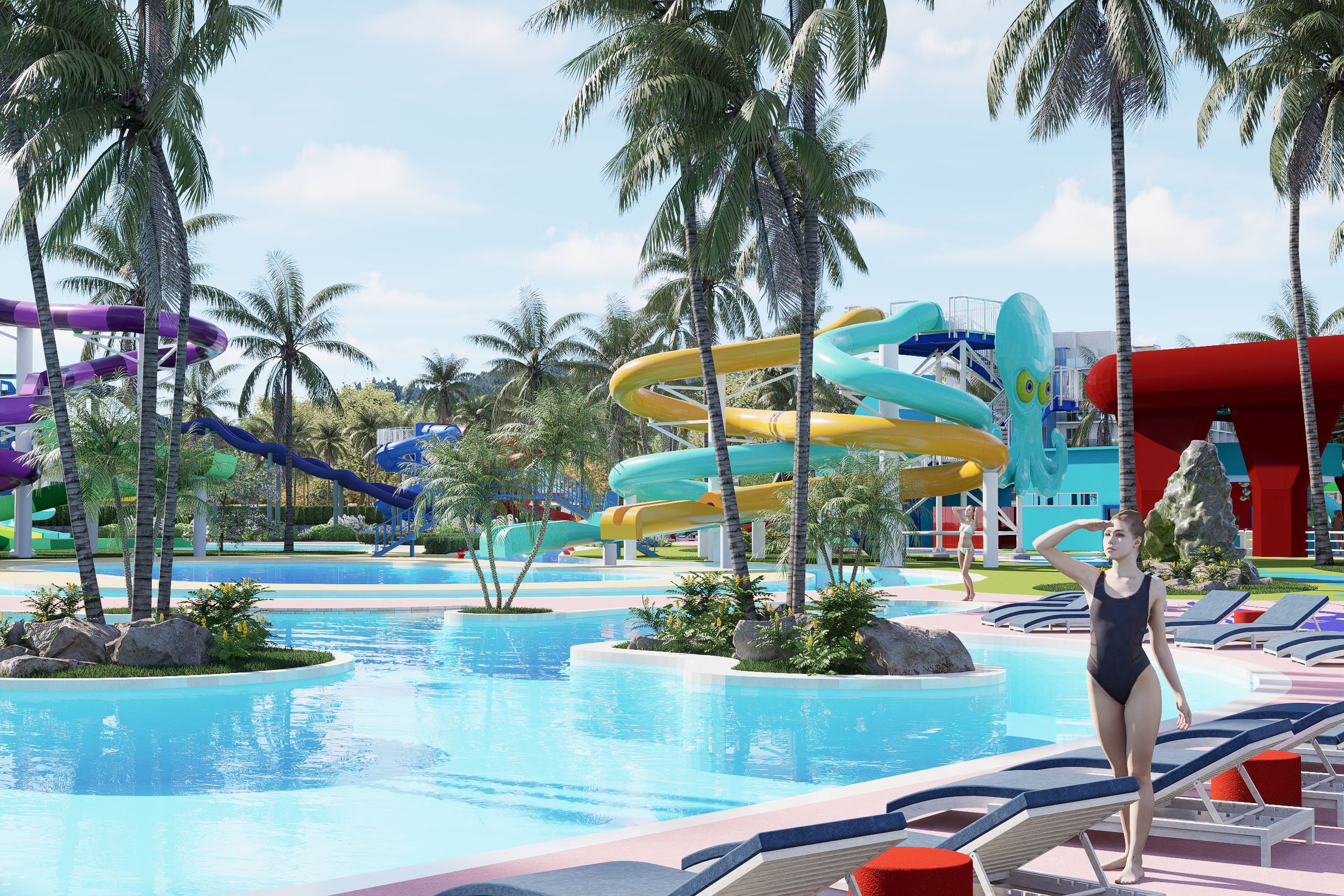 Cruise on land water park