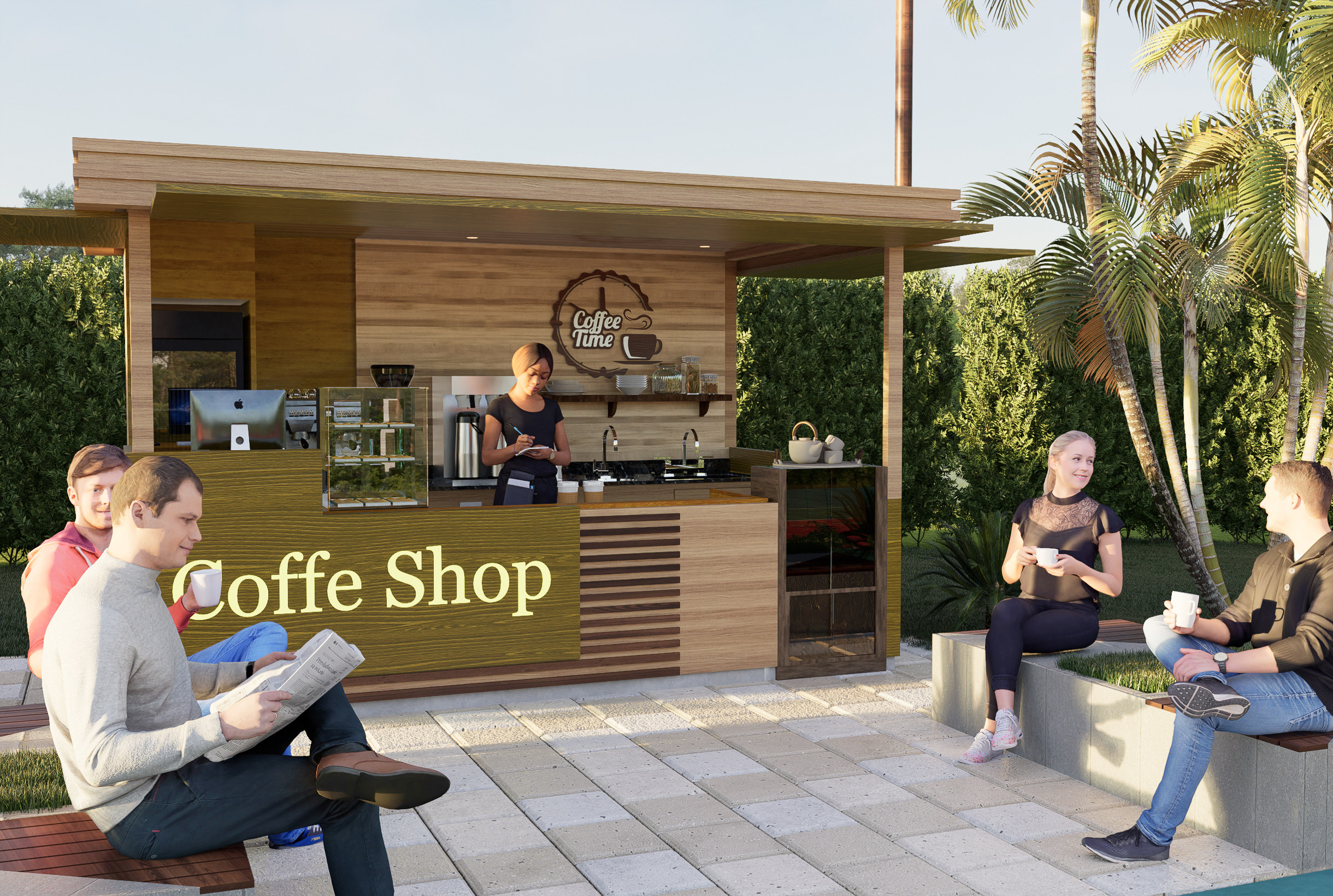 Cruise on land coffee kiosk